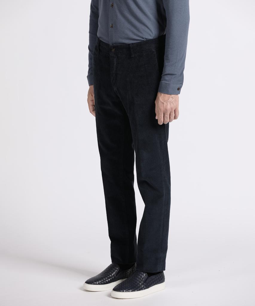 PANICALE Navy Slim Fit Corduroy Pants