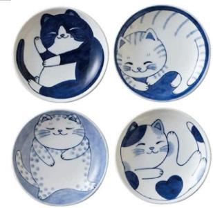 Household Dipping Dish Vinegar Dish Cute Cat Element Ceramic Snack Dish Cartoon Creative Ceramic Dish Flavor Dish Fun Decoration