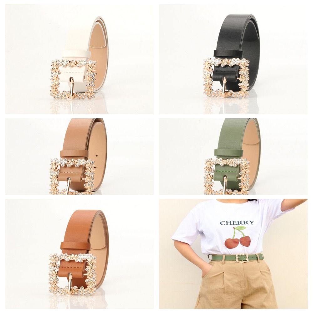 

Korean Style Metal Buckle Belts Wide Korean Waist Belts Ins Women Waistbands Trouser Decoration