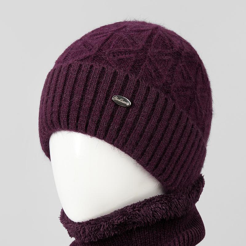 Middle-aged hat women's winter wool hat the elderly fleece warm knitted hat cotton