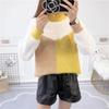 Fall/Winter Women's Color-Blocked Sweaters Loose Pullover Knitwear Half-Turtleneck Stretch Knit Sweater Jumper