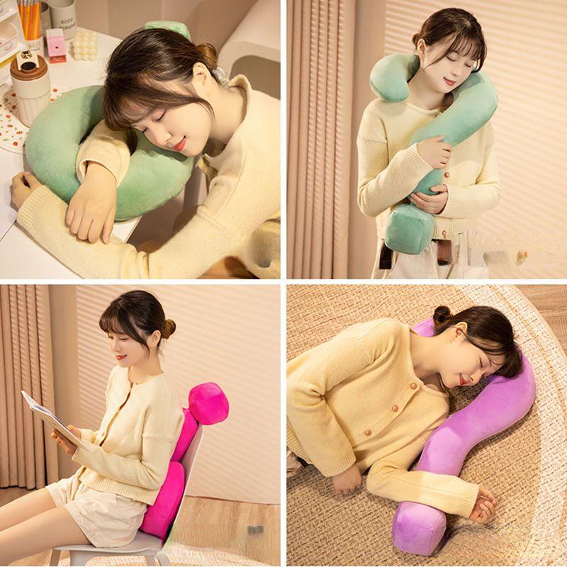1 Stück U-förmiges Kissen, Kreatives Kissen, Bürokissen, Lustiges Nickerchenkissen, Kissen, Auto-Kopfstütze, Schlafhilfe, Fragezeichen-Nackenkissen