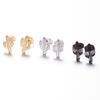 Korean Mori Style Cactus Stainless Steel Hollow Earrings