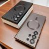 Suitable for Samsung S25 Ultra Mobile Phone Case Magnetic Metal Paint S24FE Glass Lens Film S23Plus All Inclusive Case