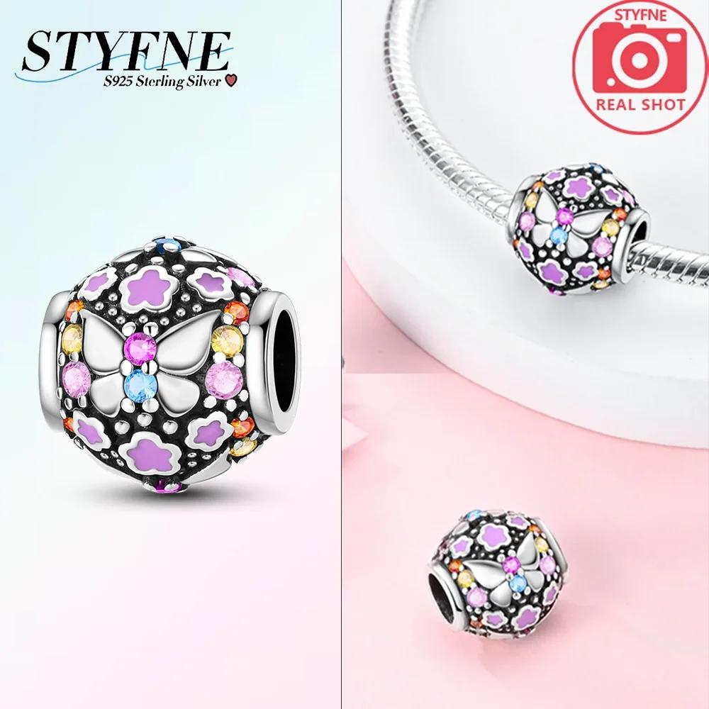 925 Silver Charms Pink Iris Flower Heart Unicorn Four Leaf Clover Beads for DIY Bracelet Jewelry Making Women