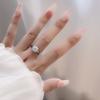 Round Pavé 0.5ct Moissanite Engagement Ring for Women in S925 Sterling Silver