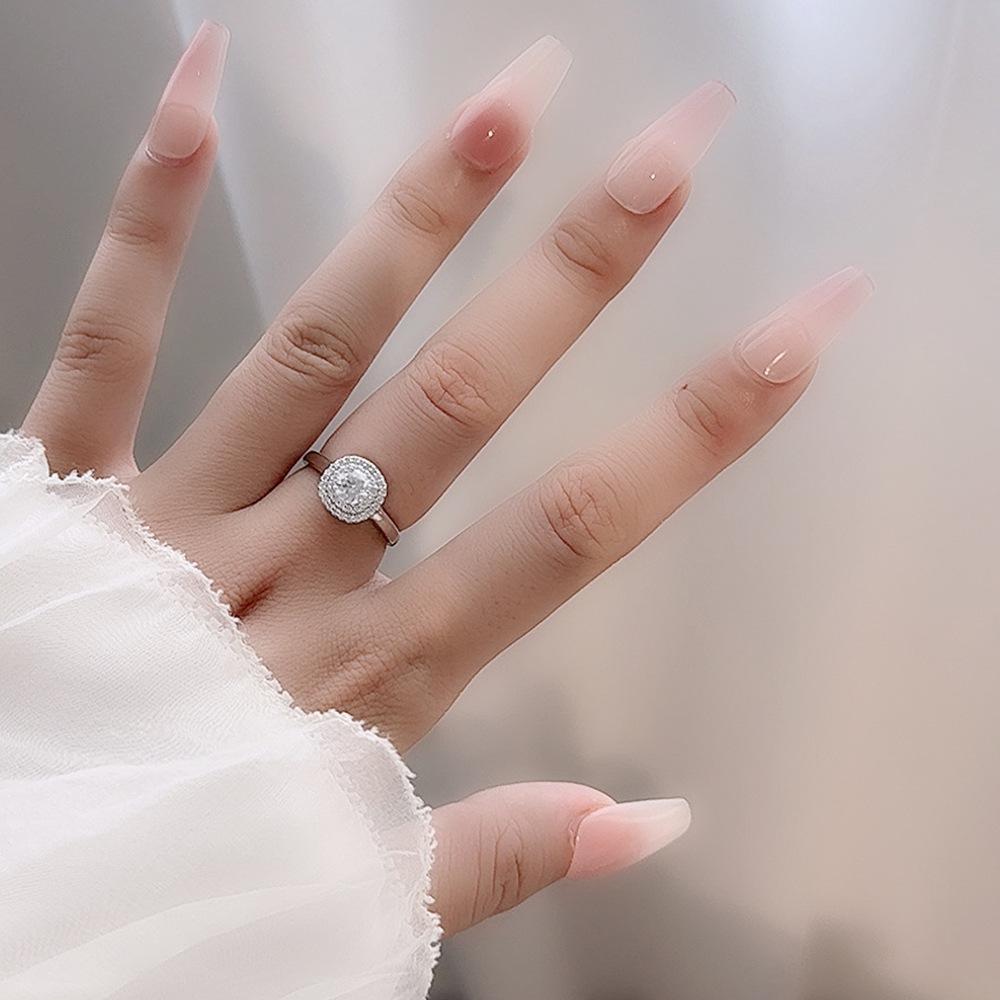 Round Pavé 0.5ct Moissanite Engagement Ring for Women in S925 Sterling Silver