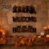 Halloween Wooden Sign Door Sign, Black Cats Broom Front Hanger, Rustic Multi-layer Polished Wood Hanging Welcome for Home Window Wall Party