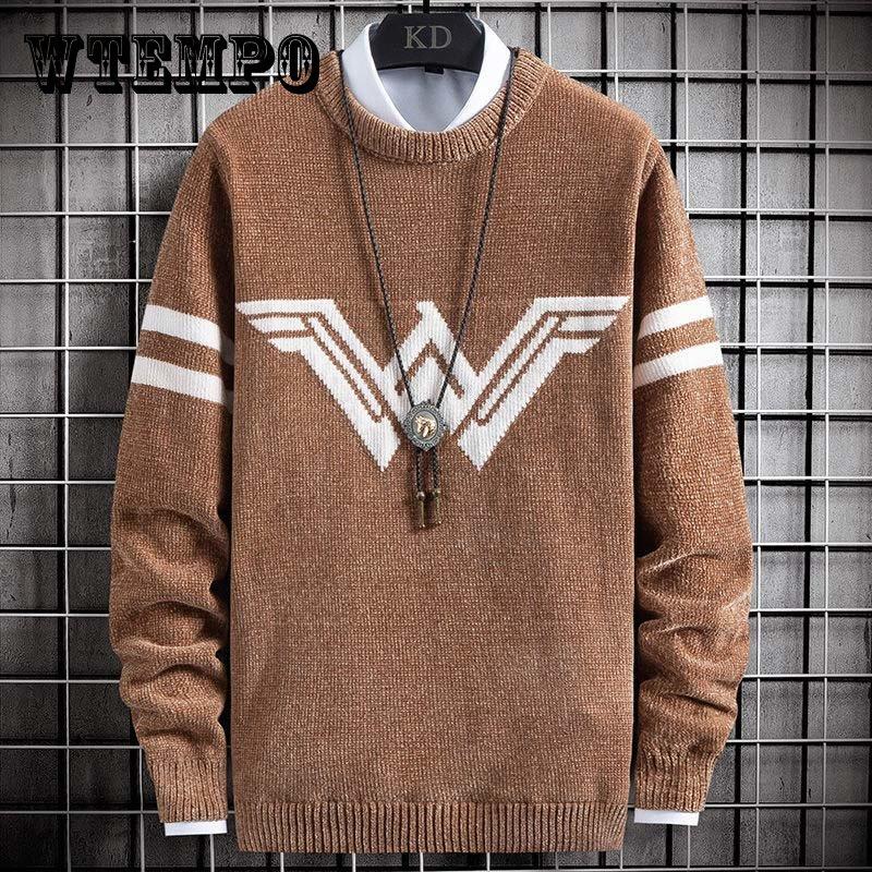 

Свитер мужской с круглым вырезом, утепленный осенне-зимний мужской универсальный флисовый свитер, зимний пуловер, свитер