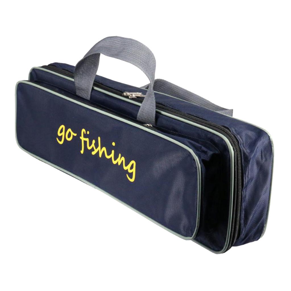 Étui Professionnel pour Canne à Pêche 50cm Tissu Oxford Durable Sac Imperméable à Motif Rayé Pochette Multifonctionnelle pour Rangement de Matériel Accessoires d'Extérieur