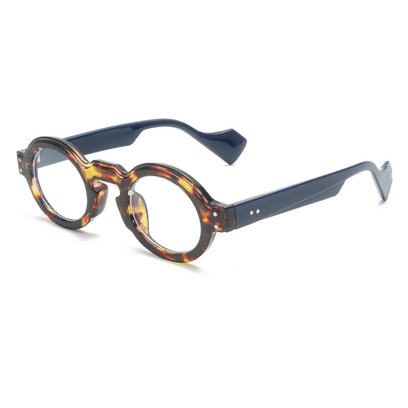 Round Leopard Print Unisex Sunglasses Retro Vintage Circle Frame UV400 Protection Trendy Shades