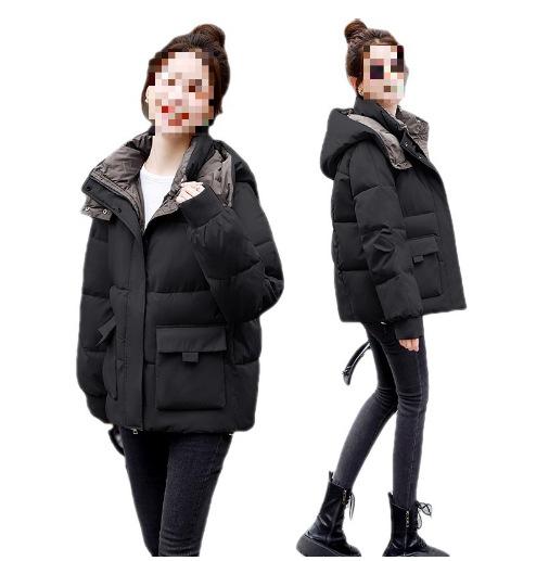 Real shot thickened short cotton clothes New year's hooded design bread clothes Large size cotton clothes Winter jacket