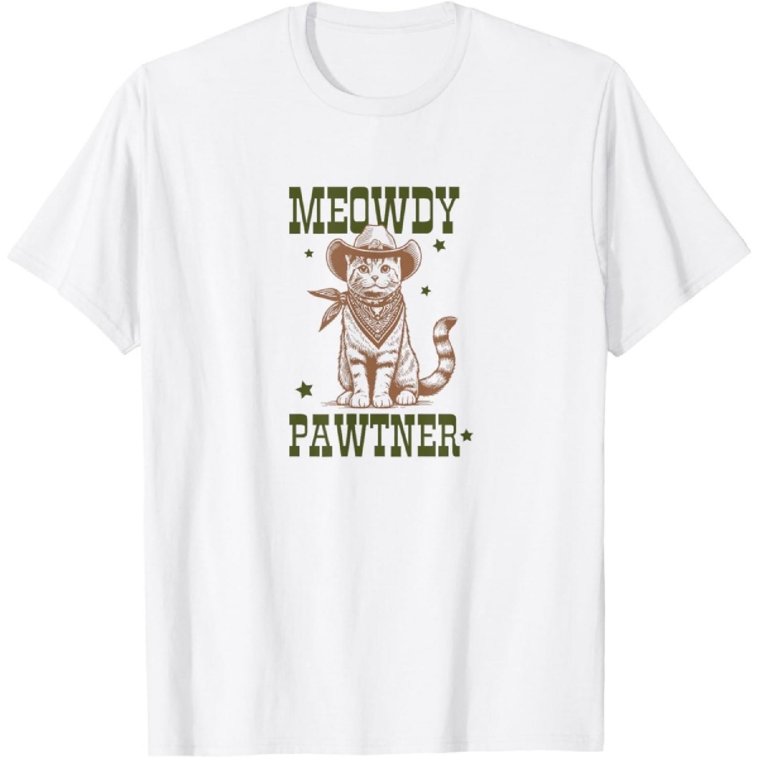 Cat in Western Outfit, Boots, Hat, Wild Rag, Cowgirl Cowboy Cat T-Shirt S