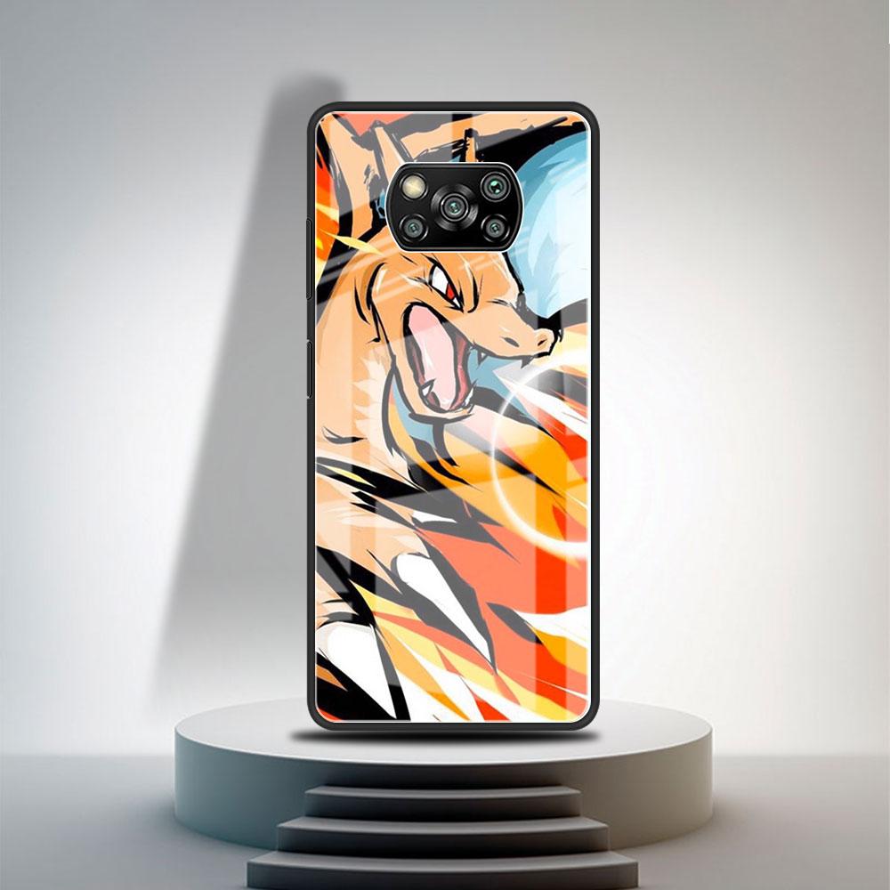 Glass Case For Xiaomi Poco X3 NFC 11 Lite 11T F3 M3 For Redmi Note 11 10 9 8 Pro 10S 9S 9A 9C Phone Cover Anime Cool Pokemon