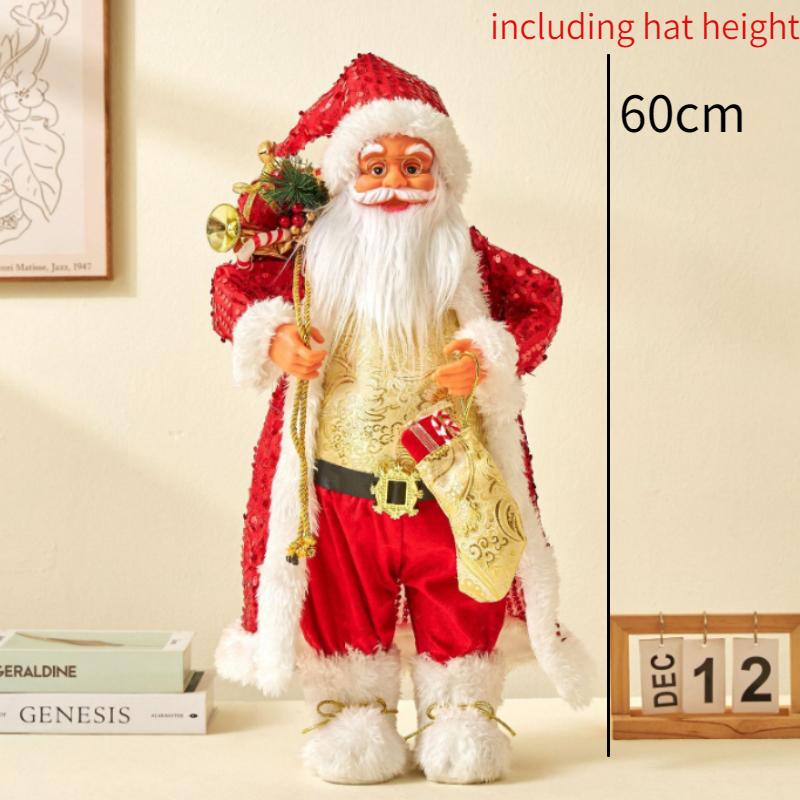 60CM Large Santa Claus Dolls Ornaments Standing Santa Figurine Doll Christmas Home Decoration Kids Gift navidad home decor