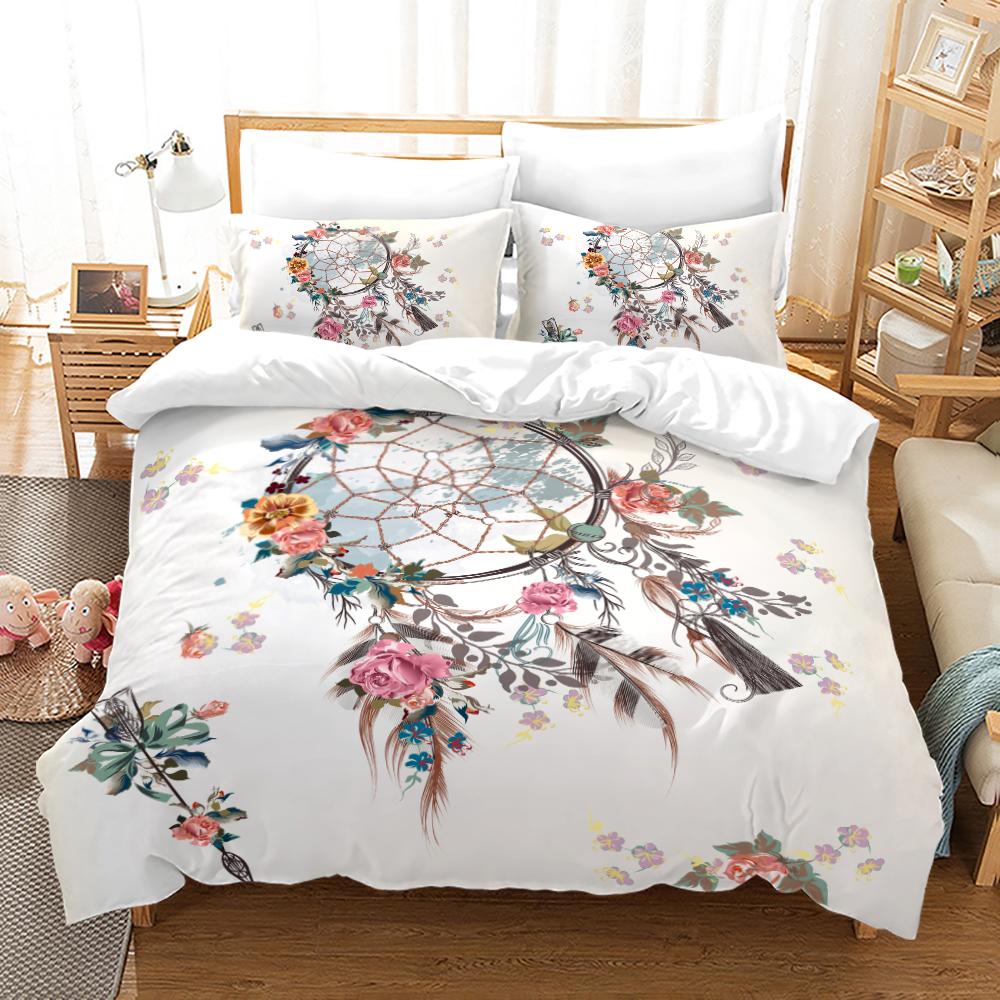 Dreamcatcher Bedding Set Single Twin Full Queen King Feather Size Bed Set Aldult Kid Bedroom Duvetcover Sets 3D Print 013