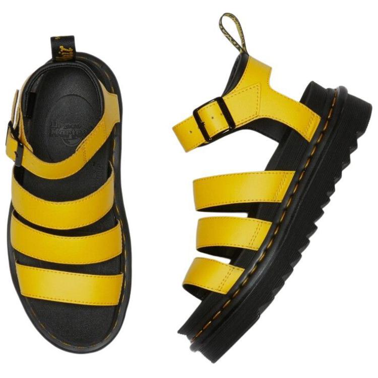 Dr. Martens Open-Toe Buckle Commuter Versatile Comfortable Trendy Roman Sandals Women Sandals Yellow 26555703