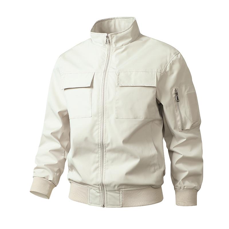 Herren Baseballkragen Fliegerjacke Herrenmode Jacke Herren Große Tasche Vielseitige Jacke