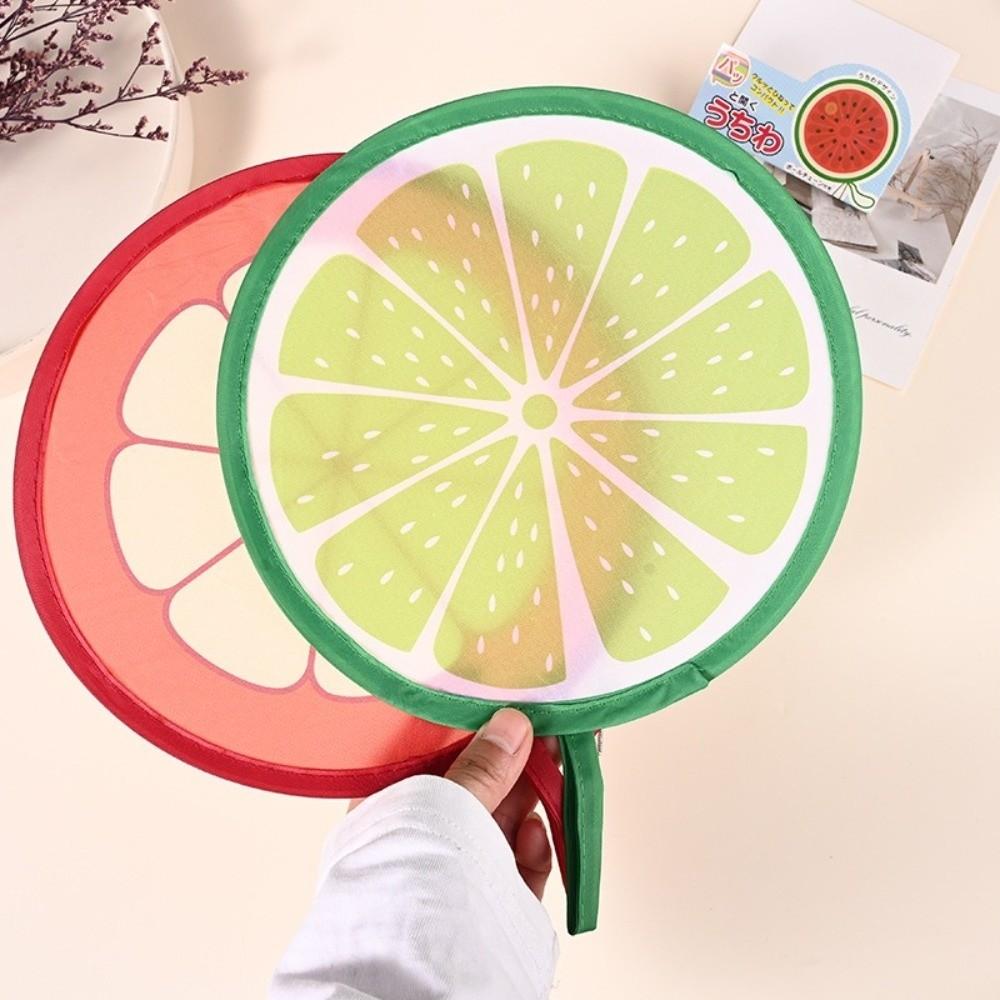 Fruit Style Round Foldable Hand Fans Portable Cooling Fans Cute Handheld Folding Fan Summer Events