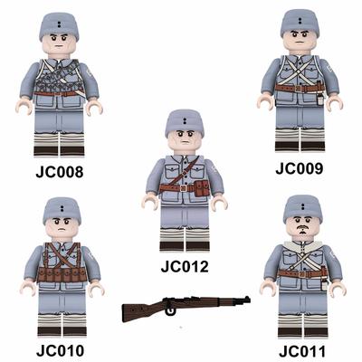 WWII Military Series JC008-012 Building Blocks Military Figures Gun Weapons Accessories Moc Bricks Doll Assembled Children Toys