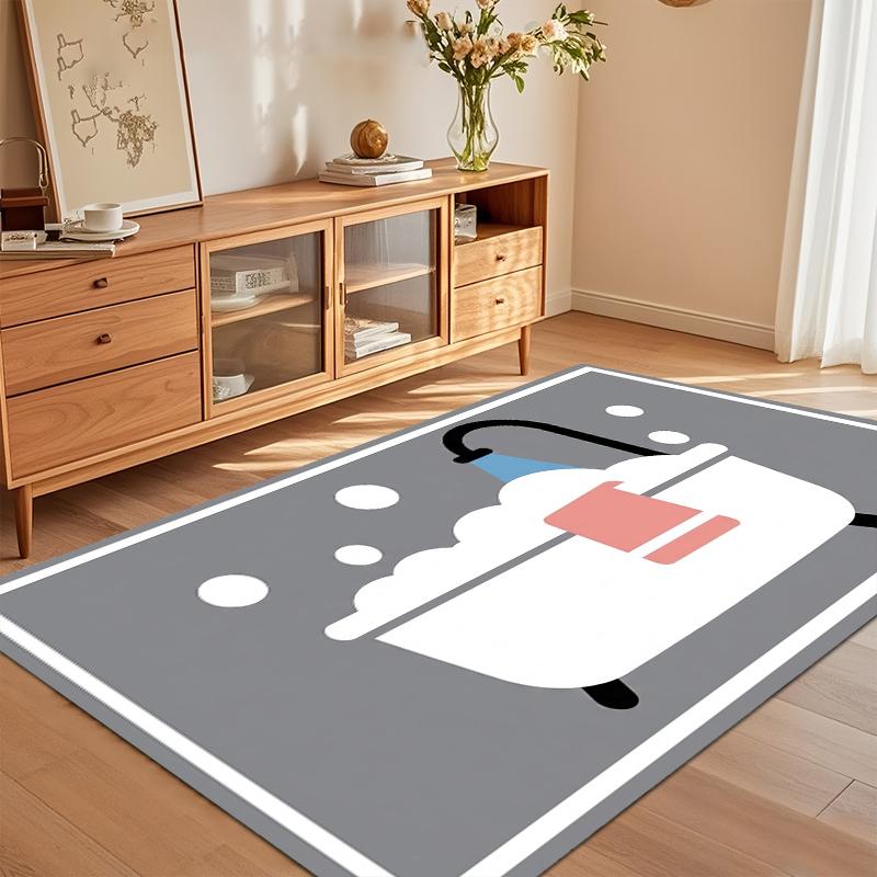 

Cute Cartoon Bathtub Pattern Area Rug Soft Anti Slip Kids Play Mat for Cozy Nursery Bedroom Living Room Entryway 40X60cm