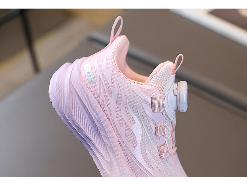 Kids' Gradient Sports Shoes with Rotating Button - 2026 Spring Lightweight Running Sneakers for Girls