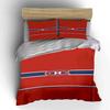 Red and Blue Bedding with Sports Logo Print Bedding Set Duvet Cover Pillowcases (1* Duvet Cover 2* Pillowcases Do Not Include Comforter)