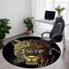 1pc Leopard Print Office Round Area Rug, Indoor Mat Suitable ForOffice, Under Office Chairs Bedroom Living Room Home Decor T195