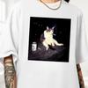 Funny Smoking Cat Meme Graphic Printed Tshirt Summer Fashion Leisure Versatile Womens YK TShirt Casual Clothing