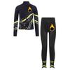 Girls Figure Skating Costume Stand Collar Long Sleeve Printed Jacket with Leggings for Dance