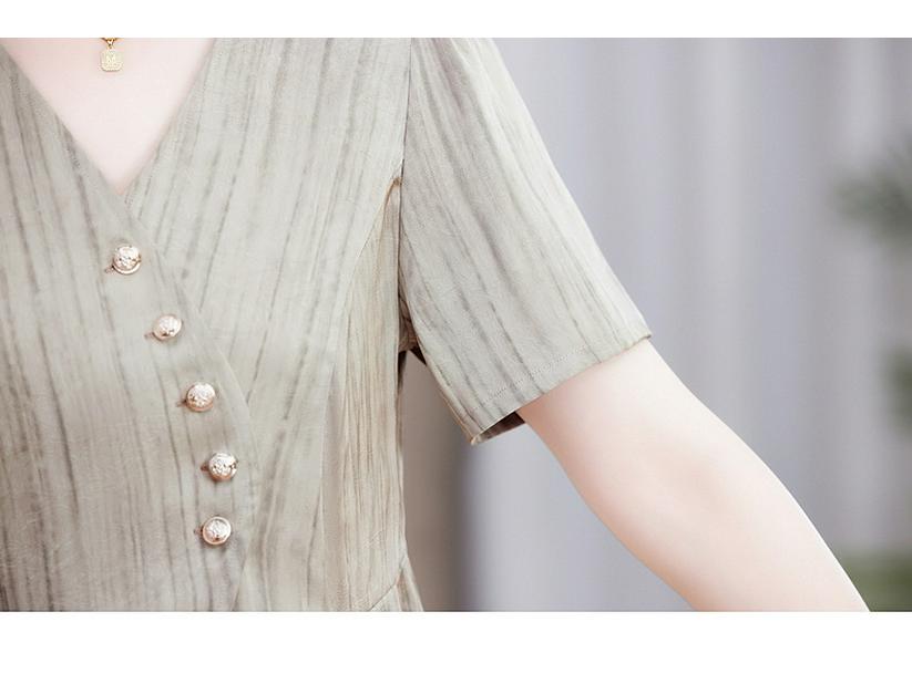 Stylový letní dvoudílný set: Top s krátkým rukávem a kalhoty s širokými nohavicemi pro ženy středního a staršího věku