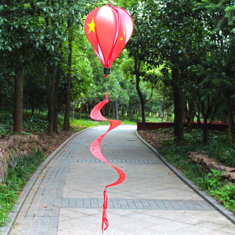 Rainbow Hot Air Balloon Wind Spinner: Rotating Seven-Color Garden Pinwheel with Sequins for Outdoor Decoration