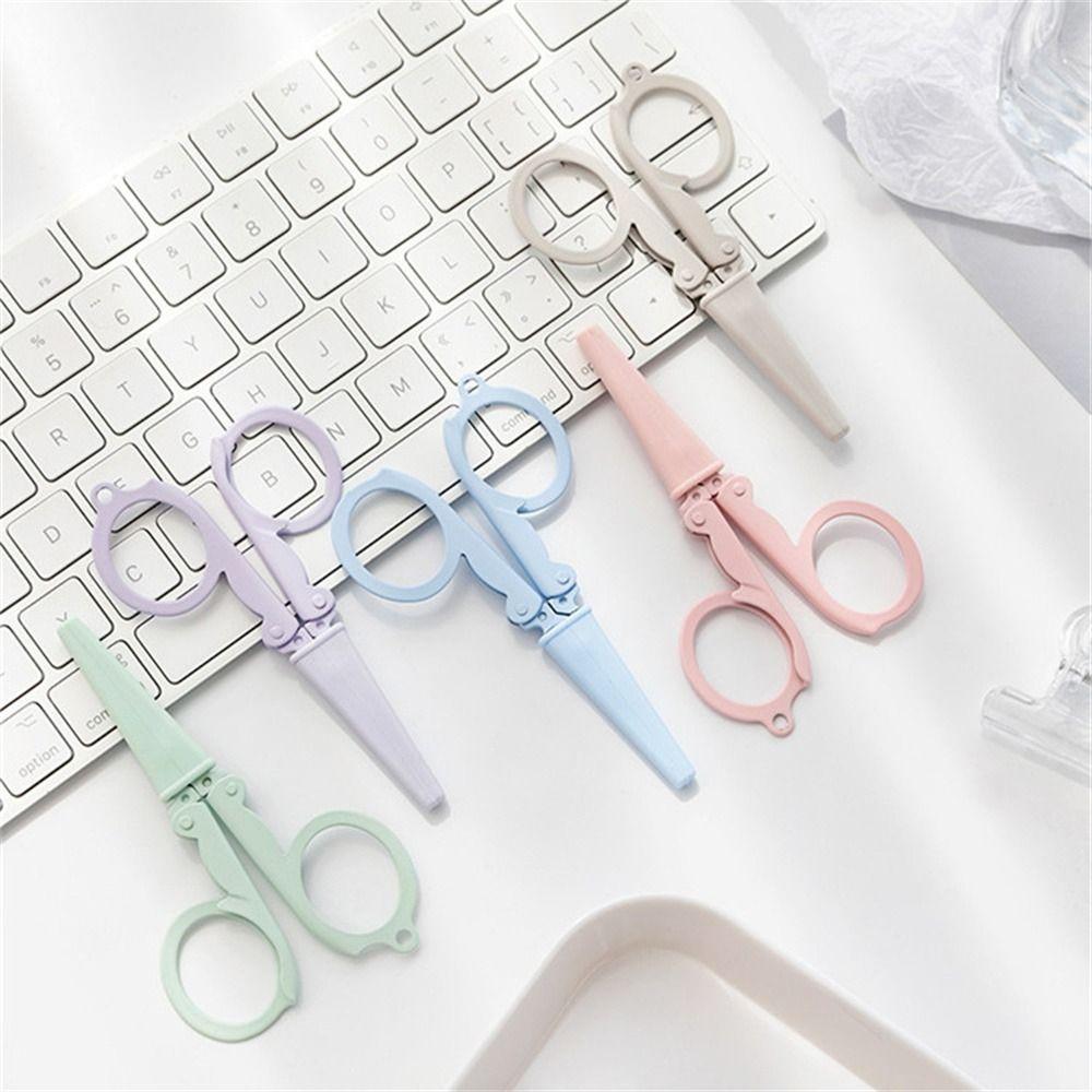 Paper Work Stationary Scissors Morandi Color Paper Cutter Folding Scissors  Office Supplies