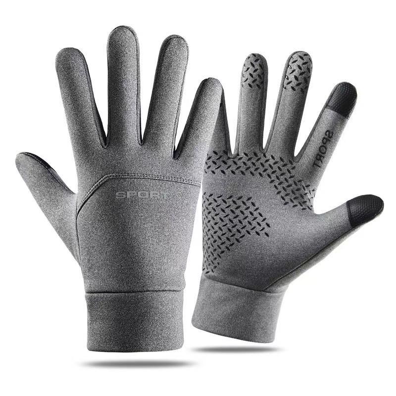 

Men s Autumn/Winter Cycling Gloves: Warm, Velvet-Lined, Windproof, Waterproof, Non-Slip, Touchscreen Compatible for Outdoor and Electric Riding. M