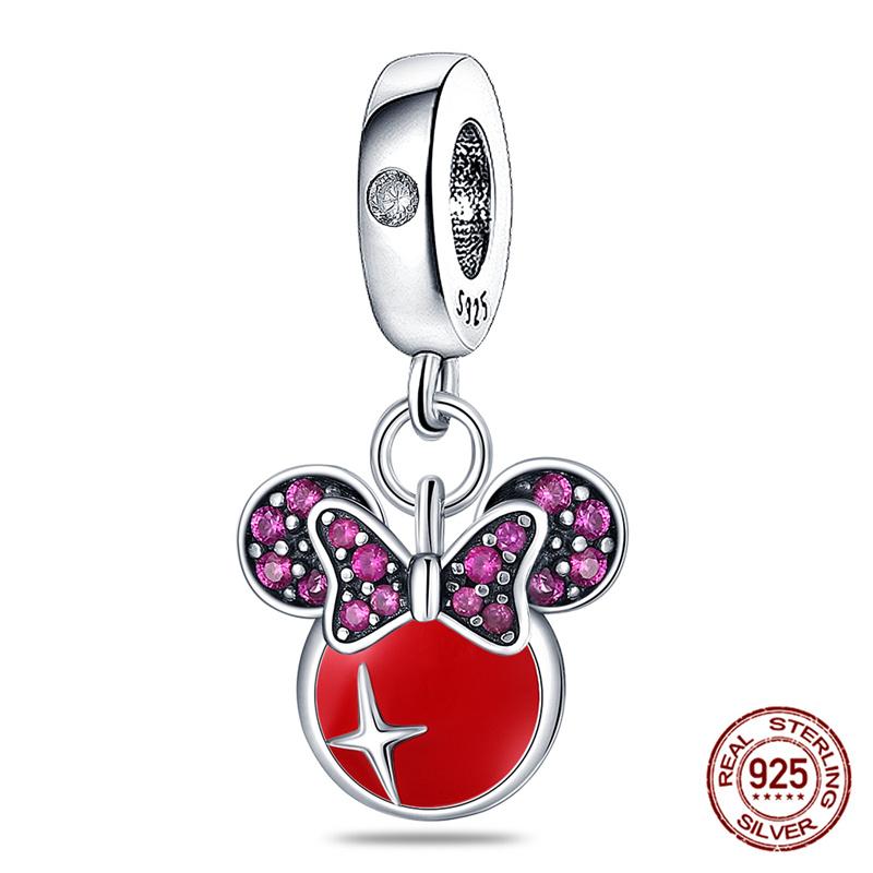 Marvel Disney Snow White Tree Elf Mickey 925 Silver Charms for DIY Jewelry Making Women Gift Bracelet