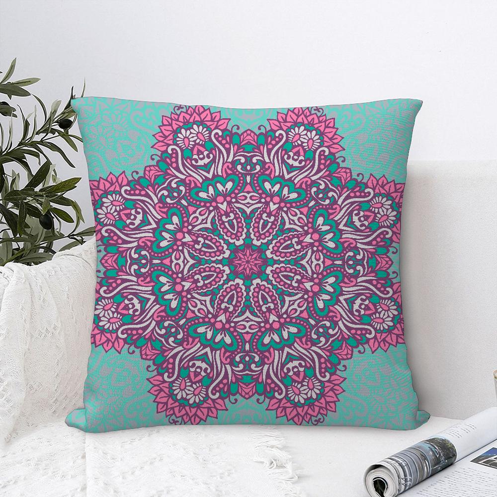 Mandala Bohemian Ethnic Pillow Case Plush Fabric Soft Pillowcase Double Sided Print Sofa Cushion Cover Throw Pillow Cover
