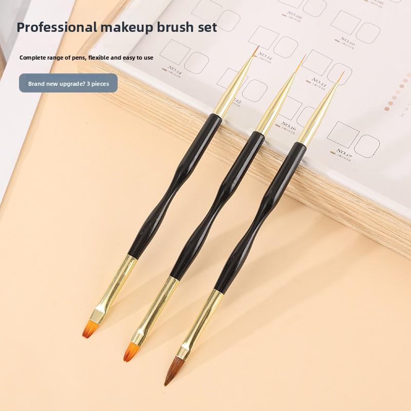 Set de 3 pièces Acrylique French Stripe Nail Art Stylo Peinture Ligne Pointe 3D Manucure stylo fin pour Dessin de Ligne Pinceaux Gel UV Outils de Peinture