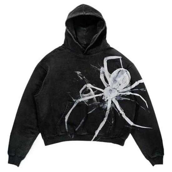 2025 Men's Autumn Palm Spider Print Trendy Versatile Fashion Hoodie