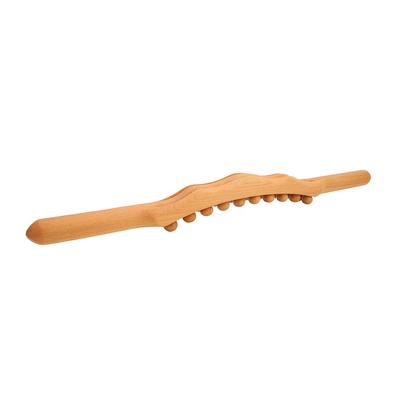 Body Massage Stick 20 Beads Wooden Muscle Massage Bar for Back Belly Shoulder