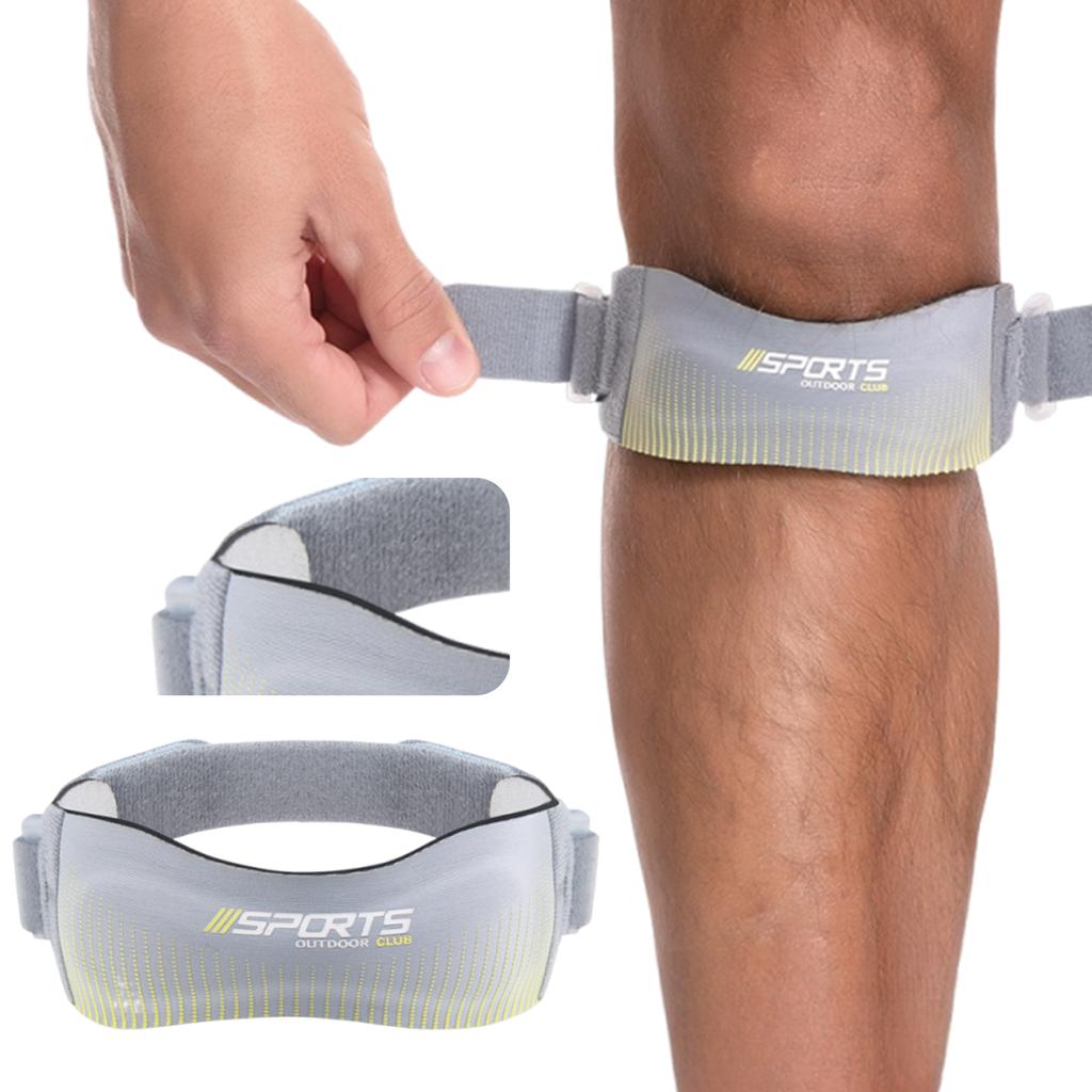 Adjustable Knee Strap Breathable Knee Support Wrap Sports Patella Protector Pads for Soccer Basketball Running Jumper Gym Squat