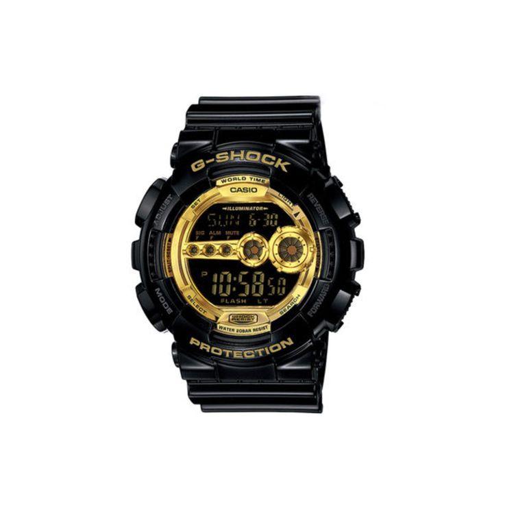 

Casio 200M Waterproof Depth Casual Quartz Movement Resin Strap Watch Men watches Black GD-100GB-1DR Black Gold Watch Dial