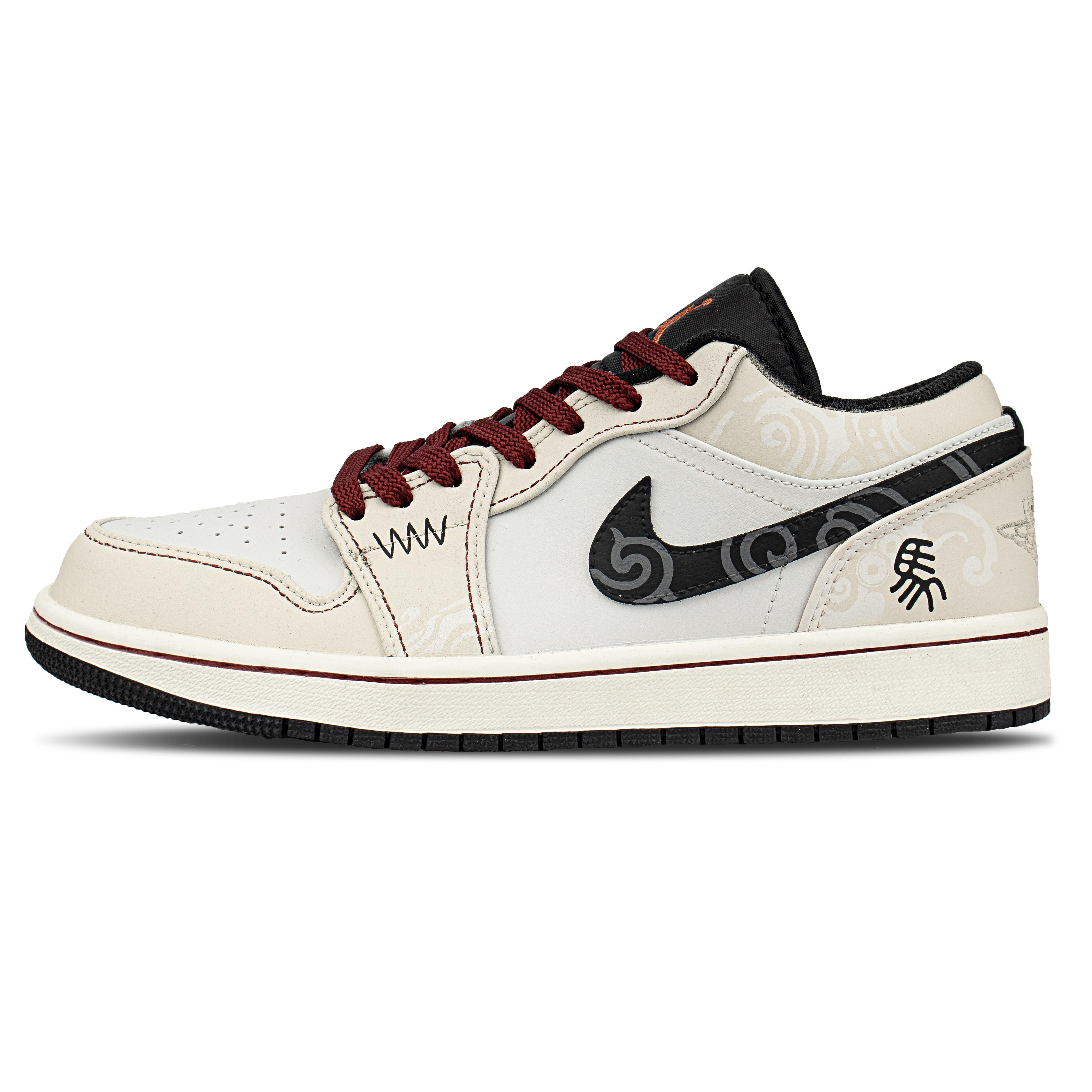 

Jordan Cow Leather Abrasion Resistant Breathable Low top Casual Skate Shoes Unisex Beige 553558-081(team954-) 45