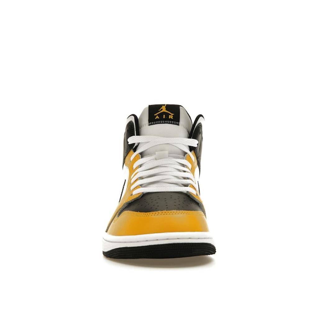 Air Jordan 1 Mid Yellow Ochre Herre Sneakers Svart Hvit DQ8426-701