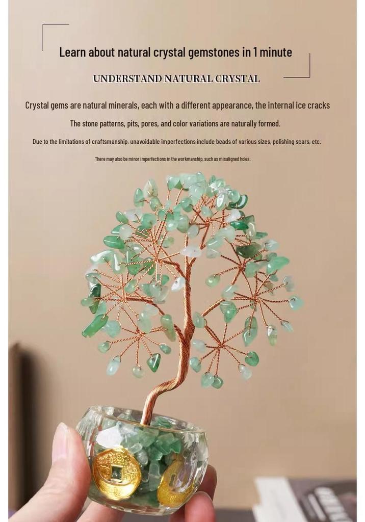 Citrine Crystal Money Tree Decoration for Home or Office