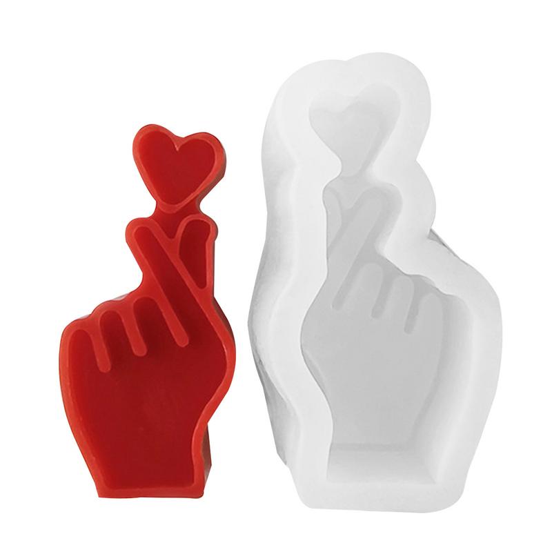 1pcs Love and Heart Gesture Fondant Cake Silicone Mold Handmade Chocolate Cake Baking Mould, Resin Epoxy Silicone Molds