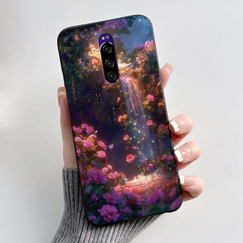 For Sony Xperia 1 Casing Luxury Cute Love Rabbit Funny Black TPU Soft Silicone Protective Back Cover For Sony Xperia1 Phone Case