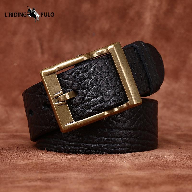 Retro Cowhide Leather Belt Men's Genuine Leather First Layer Cowhide Trendy Versatile Casual Jeans Belt