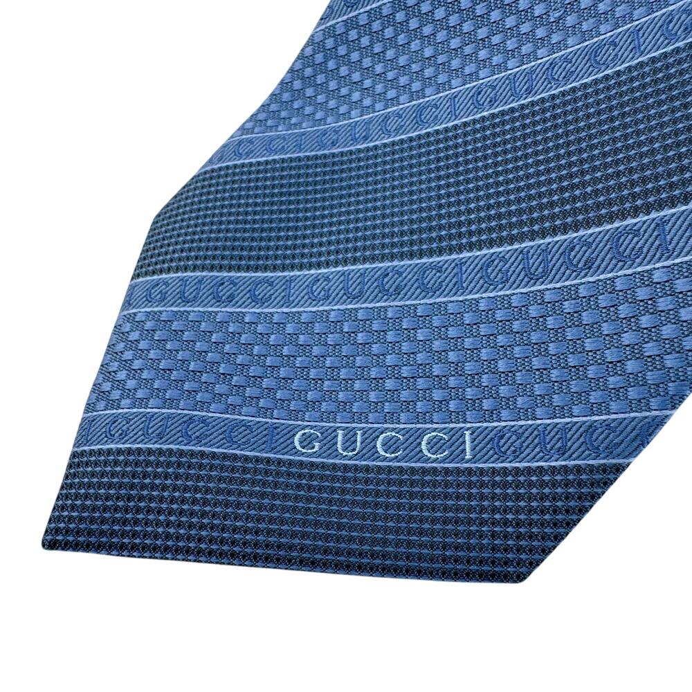 GUCCI GG pattern silk tie blue silk Used