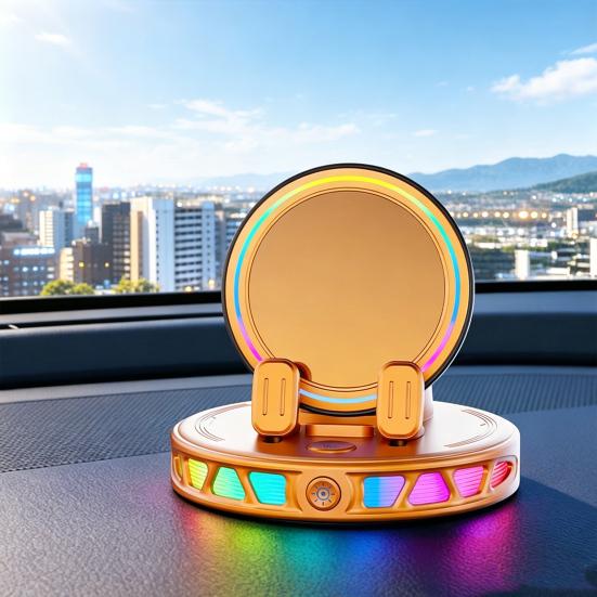 Supporto per Telefono da Auto con Ricarica Wireless e Luce Ambientale RGB Caricabatterie Magnetico per Telefono da 15W Supporto di Ricarica per Cellulare Ventosa a Vuoto Accessori per Auto
