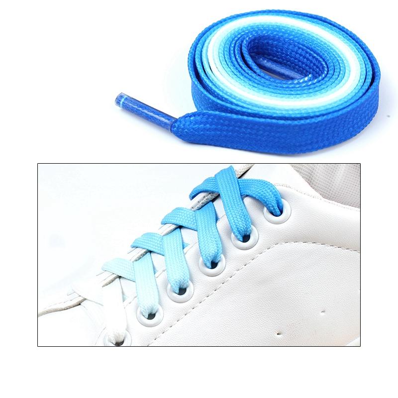 Colorful Flat Shoelaces Candy Gradient Rainbow Shoelace Kids Adult  Canvas Shoe Laces Camping Boots Silk Party Shoestring 1 Pair